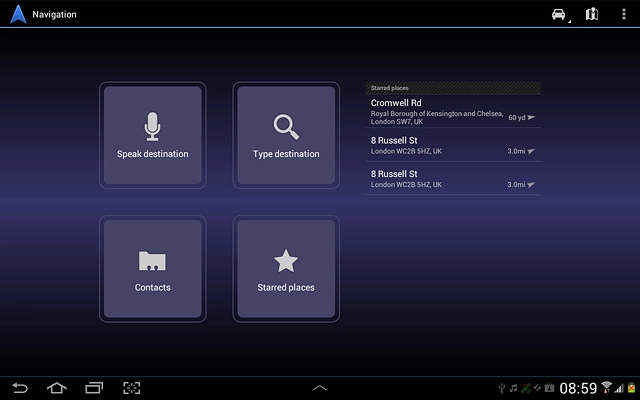 Your favourite locations are displayed.Press the required destination.