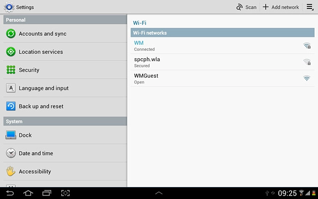 Press Back up and reset.