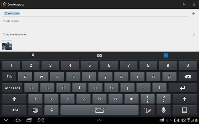Press Type to compose and key in text for the picture.