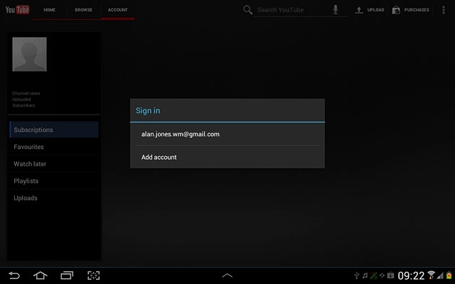 Press the required account.