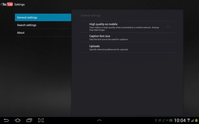 Press Search settings.