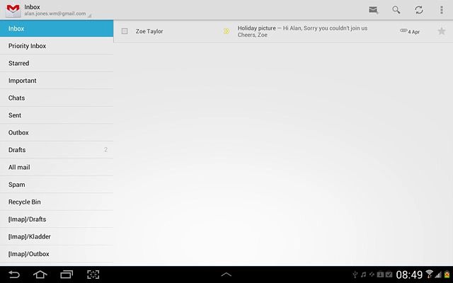 Press the new email message icon.