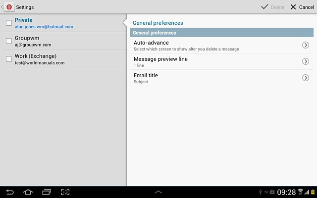 Press the home icon to return to standby mode.
