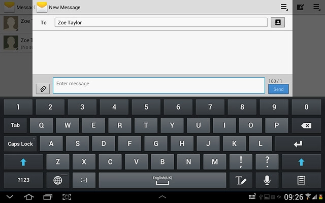 Press the writing language icon repeatedly to select the required writing language.