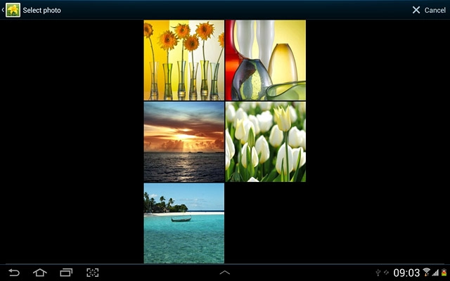 Press the required background image.