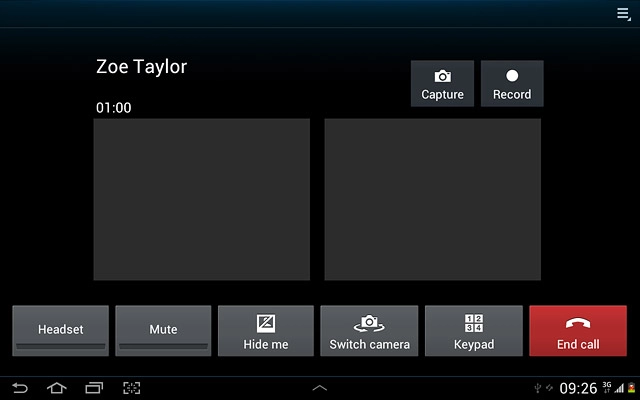 To change camera:Press Switch camera.Depending on the current setting the front or the back camera is turned on.