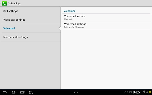 Press Voicemail settings.