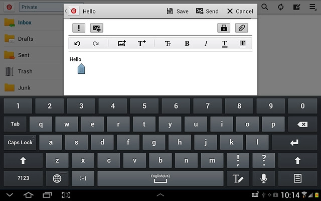 Press the attachment icon.