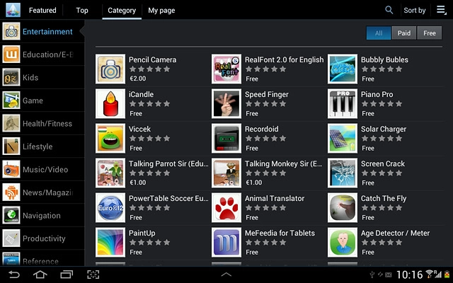 To search by name:Press the search icon.