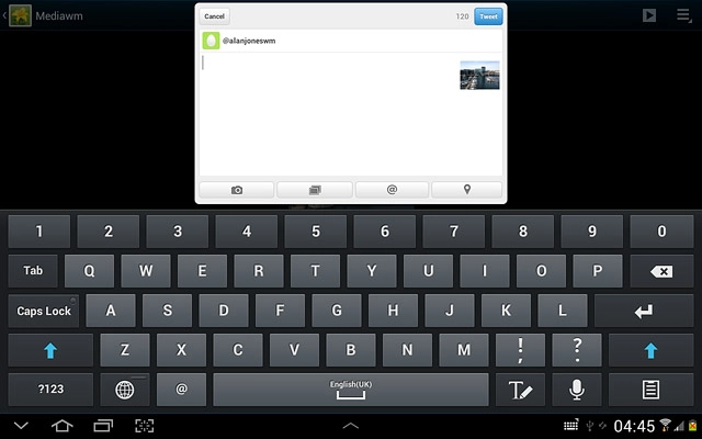 Key in text for the picture.Press Tweet.