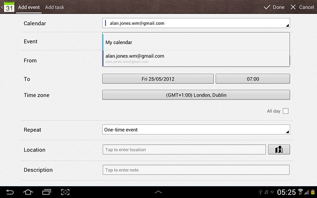 Press the required calendar.