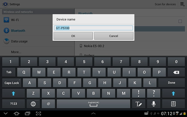 Key in the required name and press OK.