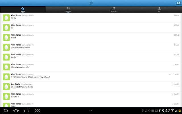 Press the new status update icon.