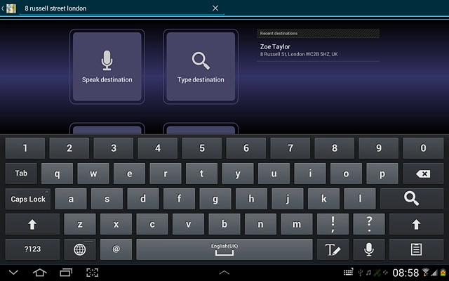 Key in the required destination and press the search icon.