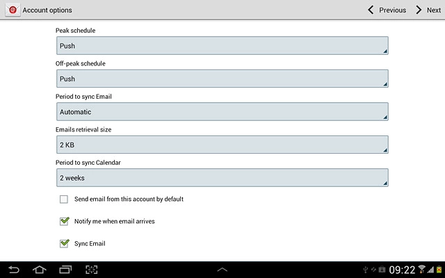 Press the drop down list below Off-peak schedule.