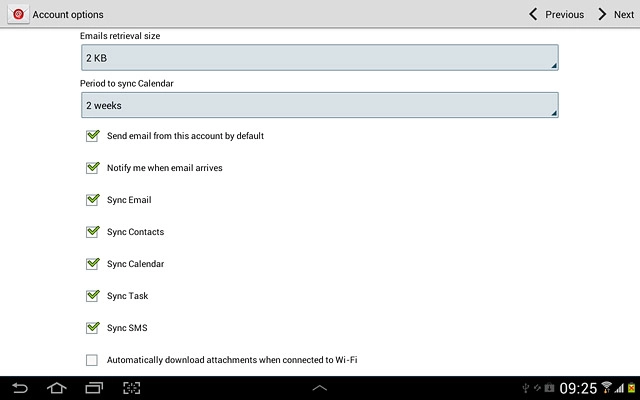Press Sync Calendar to turn the function on or off.