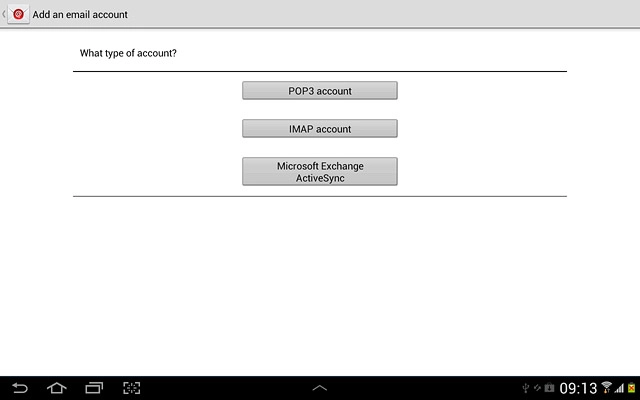 Press Microsoft Exchange ActiveSync.