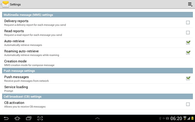 When the box next to the menu item is ticked (V), the function is turned on.