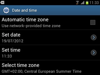 Press Select time zone.