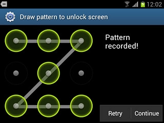 Press Continue.Repeat the selected phone lock code to confirm.