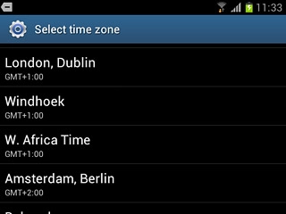 Press the required time zone.