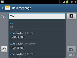 Key in the first letters of the required contact.Matching contacts are displayed.Press the required contact.