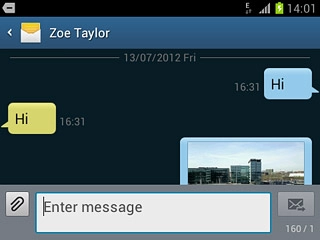 Press and hold the required text message until a pop-up menu is displayed.