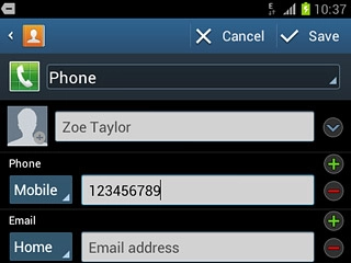 Press the field next to the phone number.