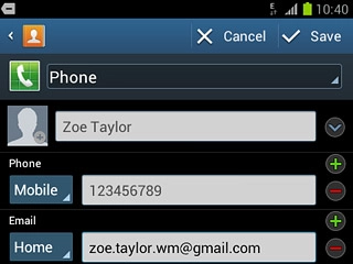 Press the field next to the email address.