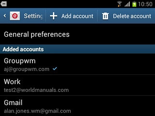 Press the required email account.