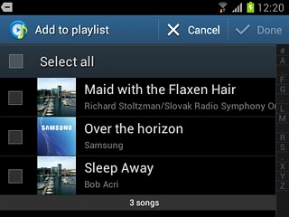 Press the required audio files.
