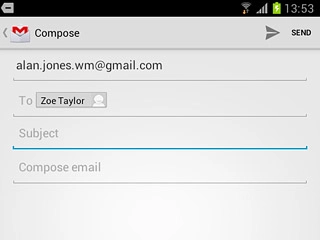 Press Subject.Key in a subject for the email message.
