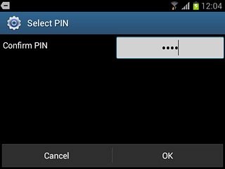 Key in the phone lock code again and press OK.