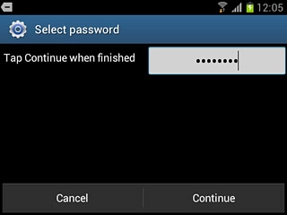 Key in the required phone lock code and press Continue.
