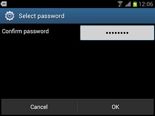Key in the phone lock code again and press OK.
