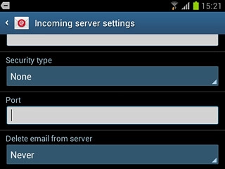Press the drop down list below Delete email from server.