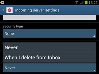 Press Never or When I delete from Inbox.