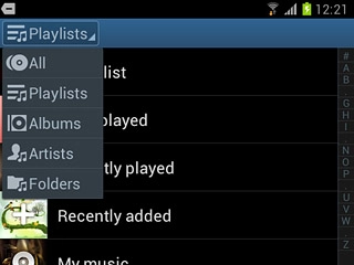 Press the required category.Go to the required audio file or playlist.