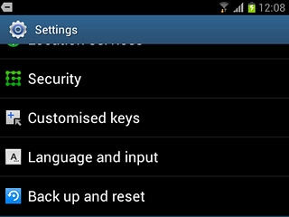Press Back up and reset.