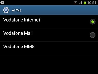Press the required data connection.