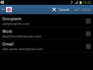 Press the required email account.