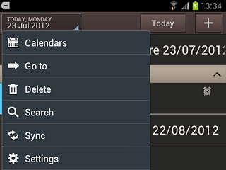 Press Settings.Follow the instructions on the display to select the required settings for the calendar.