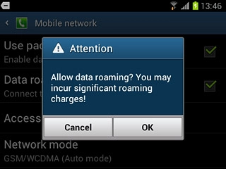 Press OK, if required.