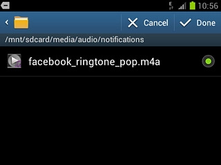 Once you've found a ring tone you like, press Done.
