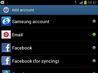 Press the required social network or the required email account.