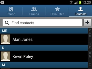 Press the Contacts tab.