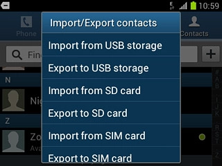Press Import from SIM card.