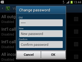 Press New password and key in a new barring password.