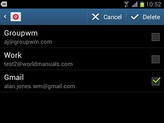 When the box next to the account is ticked (V), the account is selected.