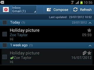 Press the name of the email account.